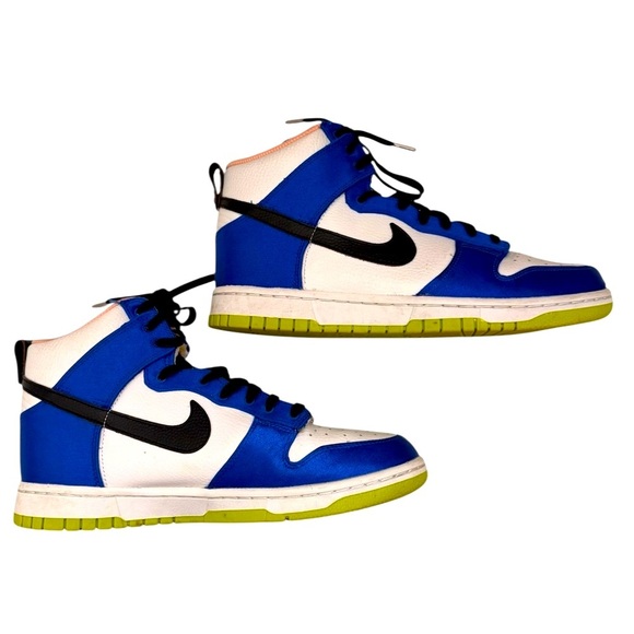 Nike Women Dunk High Satin RacerBlue White Black Basketball Lace Up HighTops 9 - Picture 5 of 8